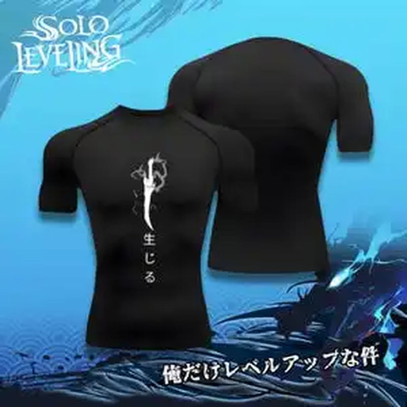 Jin Woo Compression Shirt Compression Gym Sung Jin Woo Solo Leveling Anime Muscleshirt Sportwear Igris Levelup Gym Cloths