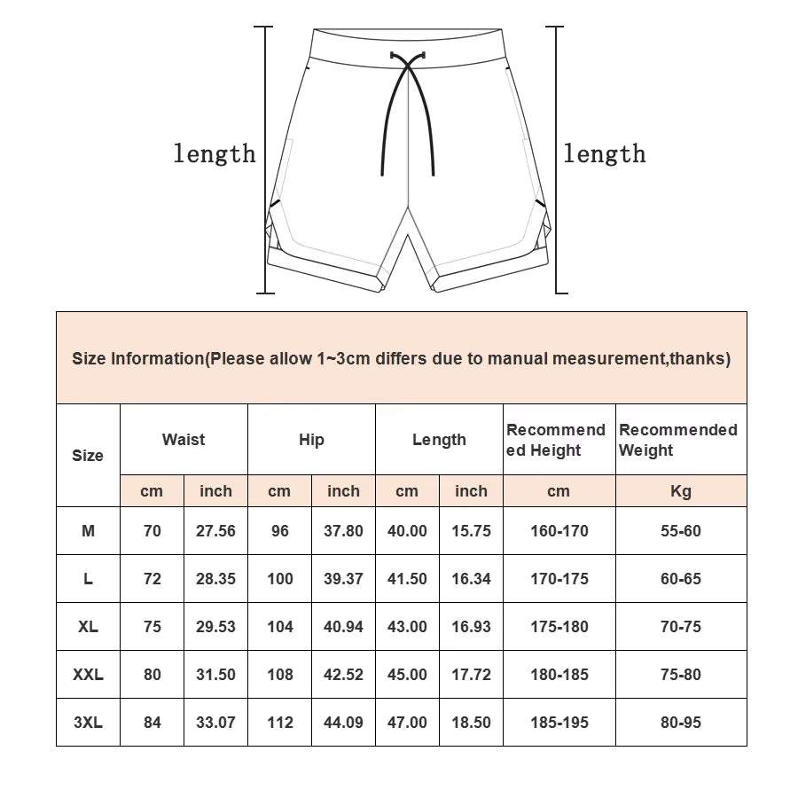 Camo Running Shorts Men Gym Sports Shorts 2 in 1 Quick Dry Workout Training Gym Fitness Jogging Short Pants Summer Men Shorts