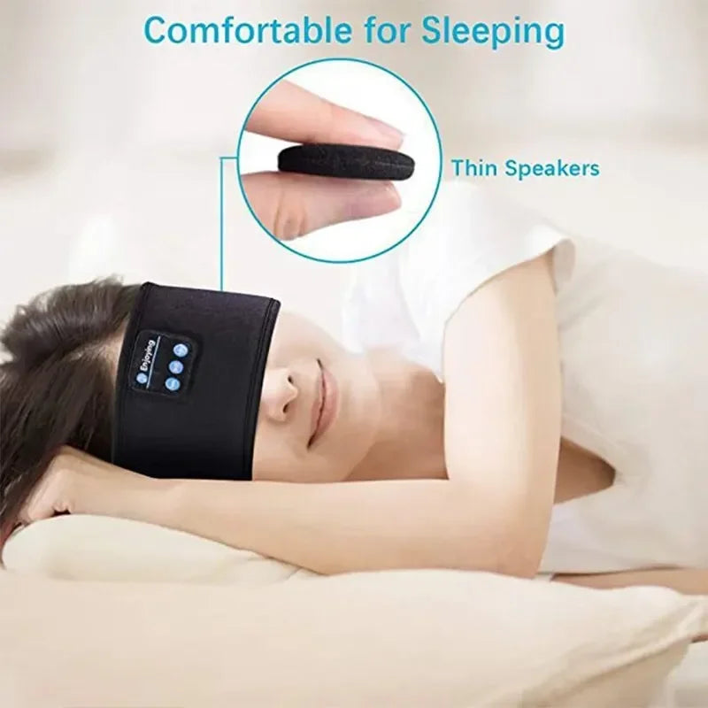 Auriculares Bluetooth 5.0, diadema deportiva para dormir, auriculares inalámbricos elásticos, máscara para los ojos con música, diadema con auriculares inalámbricos Bluetooth