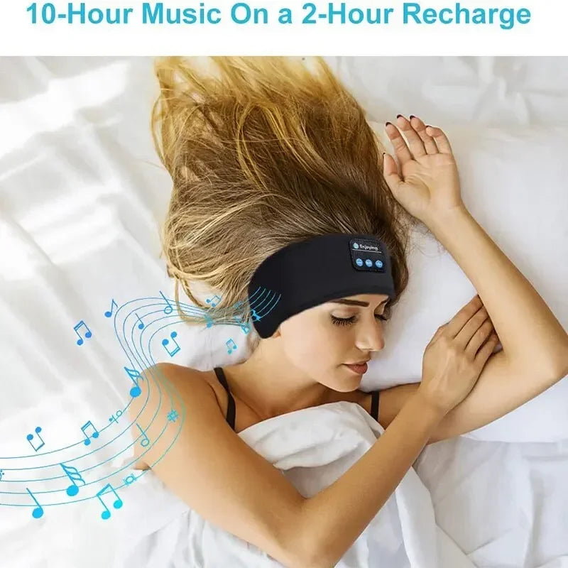 Auriculares Bluetooth 5.0, diadema deportiva para dormir, auriculares inalámbricos elásticos, máscara para los ojos con música, diadema con auriculares inalámbricos Bluetooth