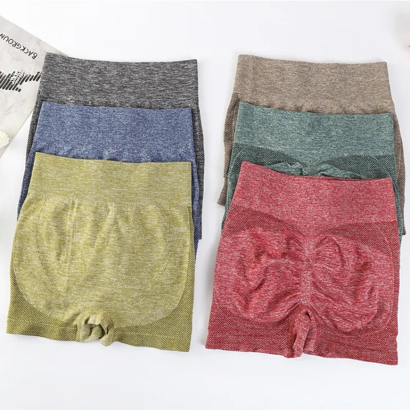 Pantalones cortos deportivos sexis con efecto push up para mujer, mallas deportivas de licra sin costuras para gimnasio.