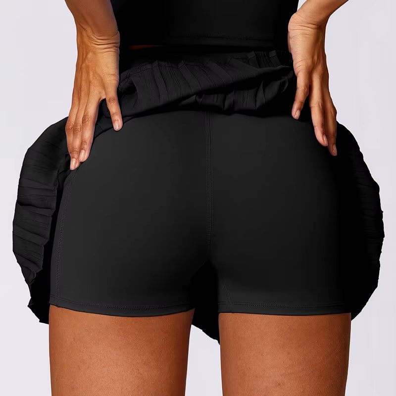 Women'S High Waisted Pleated Tennis Skirts with Pockets Tummy Control Casual Liner Skorts a Line Workout Golf Skirts