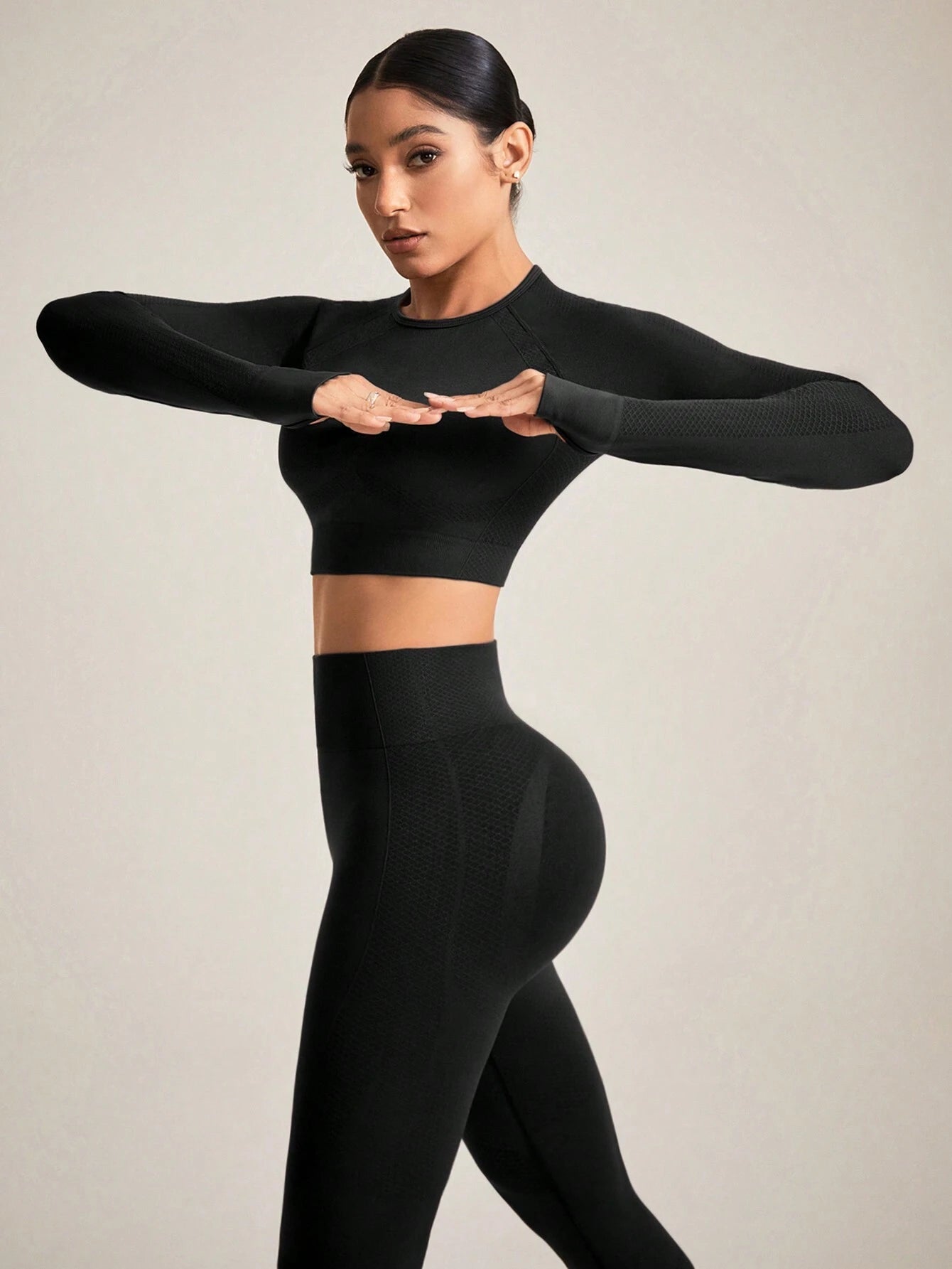 Slayoga Women'S Solid Color Open Back Seamless Activewear Set Gym Set Workout Women Set Women Leggings Set