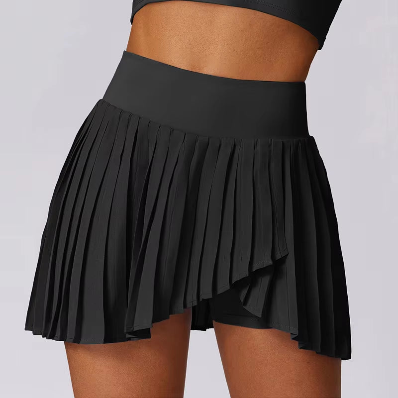 Women'S High Waisted Pleated Tennis Skirts with Pockets Tummy Control Casual Liner Skorts a Line Workout Golf Skirts