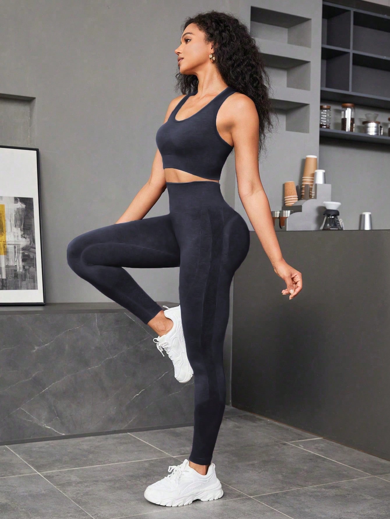 Seamluxe  Sport Solid Color Vest and Leggings Sports Set Gym Clothes Workout Women Set Women Leggings Set Gym Women Outfit