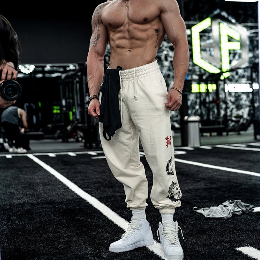 Harajuku Men Joggers Sweatpants Casual Slim Pants Cotton Training Trousers Male Gym Fitness Bottoms Outdoor Sport Trackpants