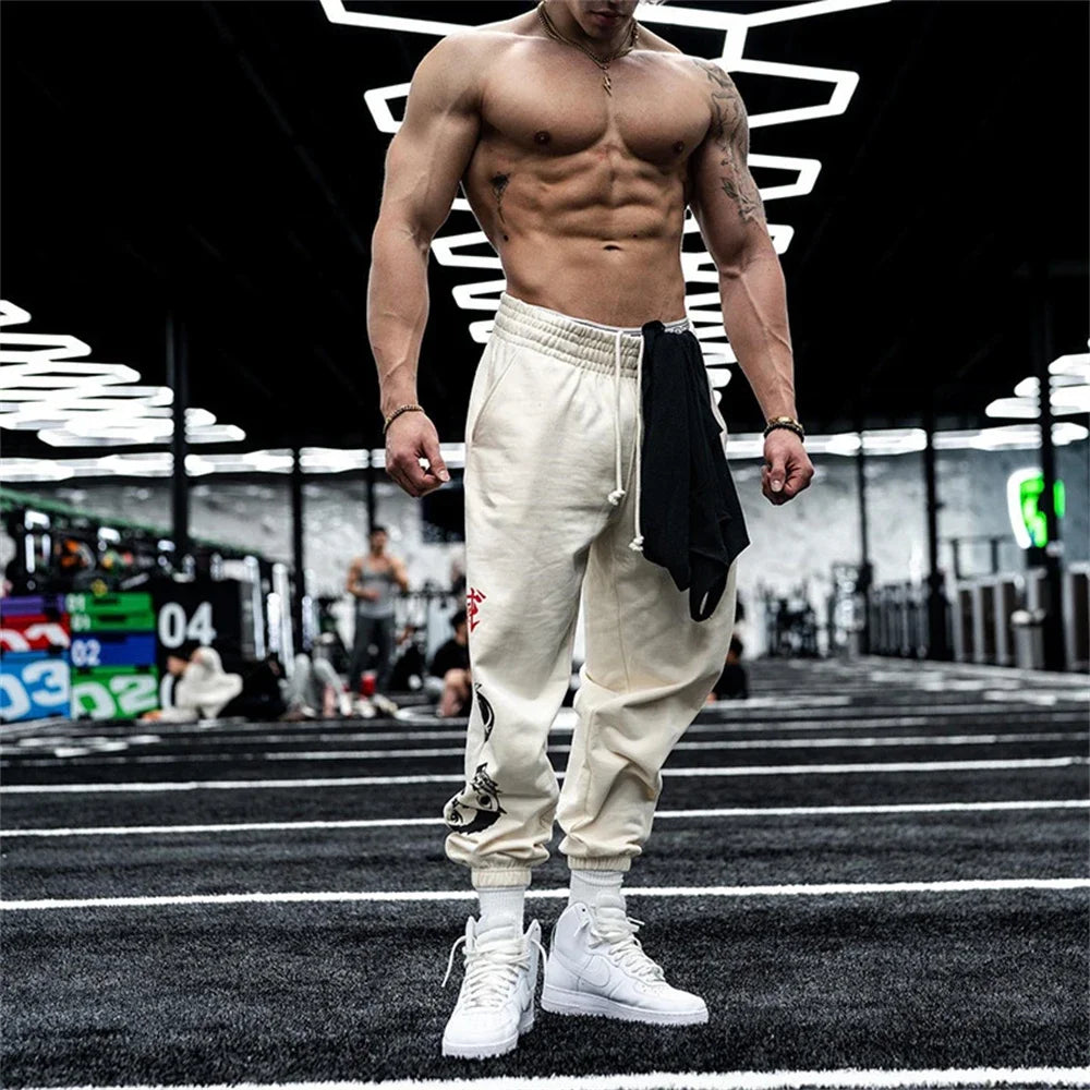 Harajuku Men Joggers Sweatpants Casual Slim Pants Cotton Training Trousers Male Gym Fitness Bottoms Outdoor Sport Trackpants