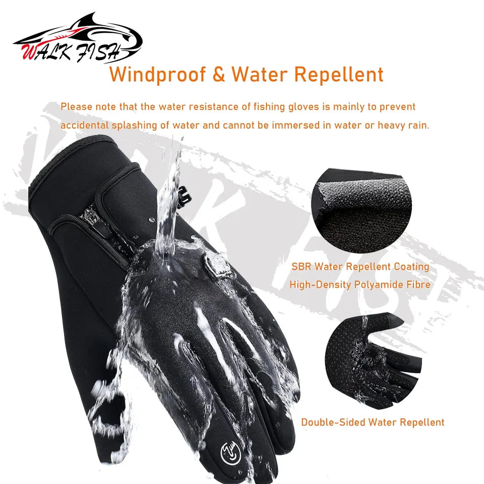 Fishing Gloves Winter Touch Screen Water Repellent & Windproof Workout Glove Snow Cold Weather Driving Glove Men Women