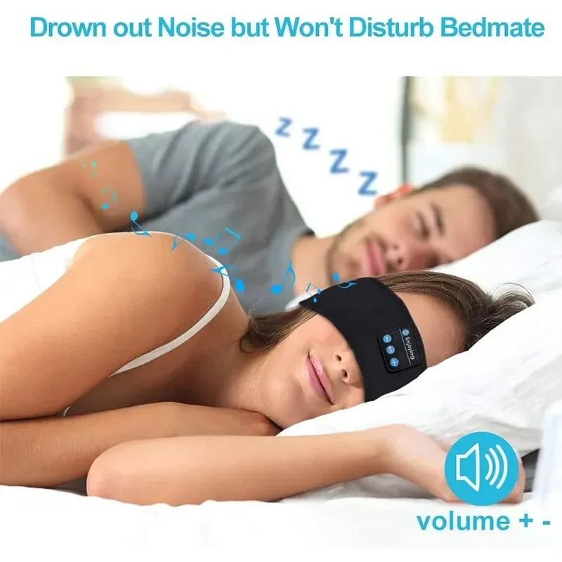 Auriculares Bluetooth 5.0, diadema deportiva para dormir, auriculares inalámbricos elásticos, máscara para los ojos con música, diadema con auriculares inalámbricos Bluetooth