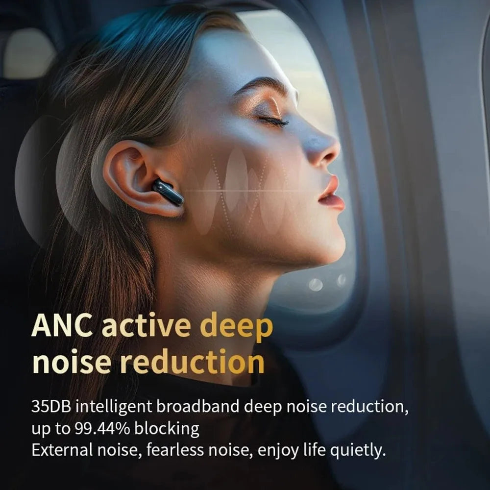 Auriculares Bluetooth 5.4 con pantalla táctil completa, LCD inteligente, intraauditivos ANC, llamadas HD, batería de larga duración, estéreo HiFi.