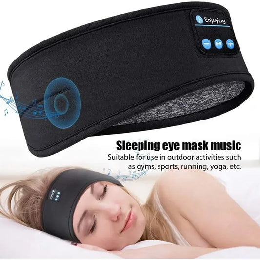 Auriculares Bluetooth 5.0, diadema deportiva para dormir, auriculares inalámbricos elásticos, máscara para los ojos con música, diadema con auriculares inalámbricos Bluetooth