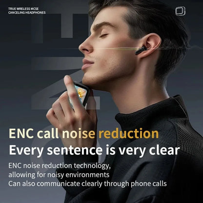 Auriculares Bluetooth 5.4 con pantalla táctil completa, LCD inteligente, intraauditivos ANC, llamadas HD, batería de larga duración, estéreo HiFi.