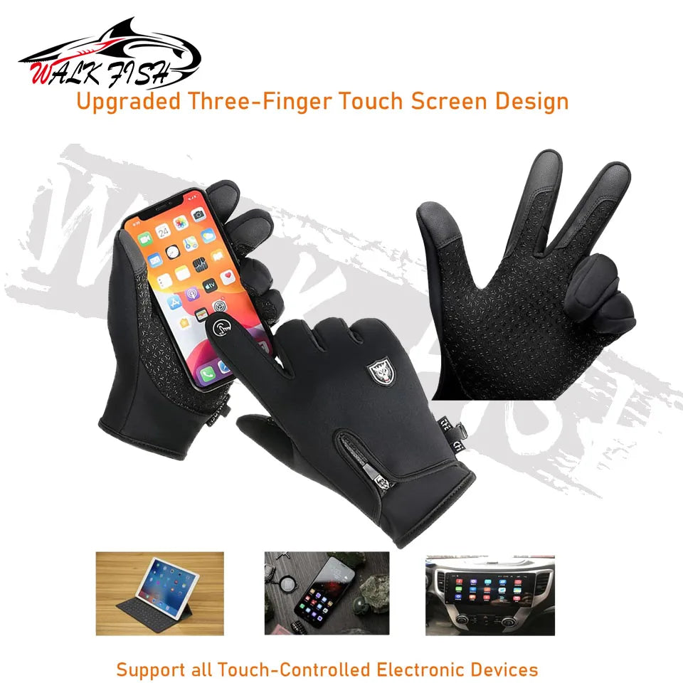 Fishing Gloves Winter Touch Screen Water Repellent & Windproof Workout Glove Snow Cold Weather Driving Glove Men Women