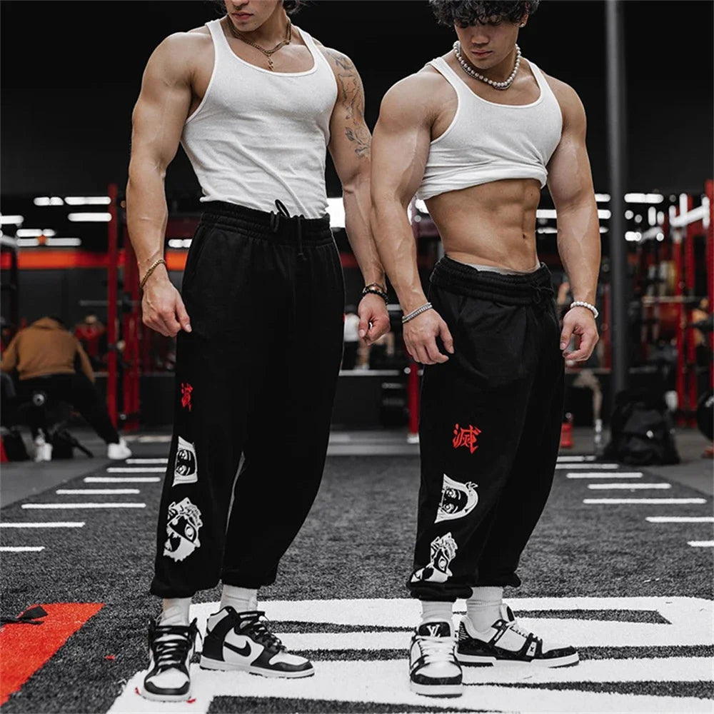 Harajuku Men Joggers Sweatpants Casual Slim Pants Cotton Training Trousers Male Gym Fitness Bottoms Outdoor Sport Trackpants