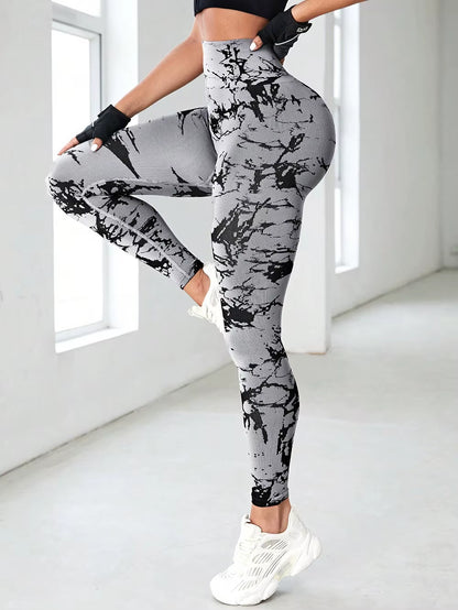 2024 Tie Dye Butt Lifting Gym Leggings Women High Waist Exercise Activewear Outdoors Sporty Leggings Women